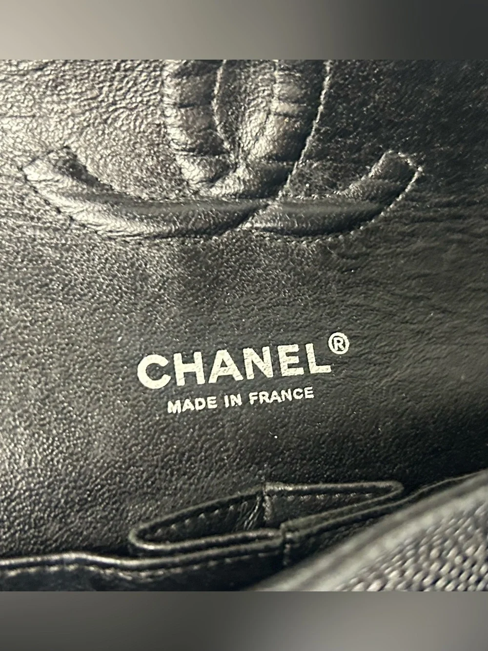 CHANEL Medium Classic Double Flap Caviar Leather Quilted Handbag Black